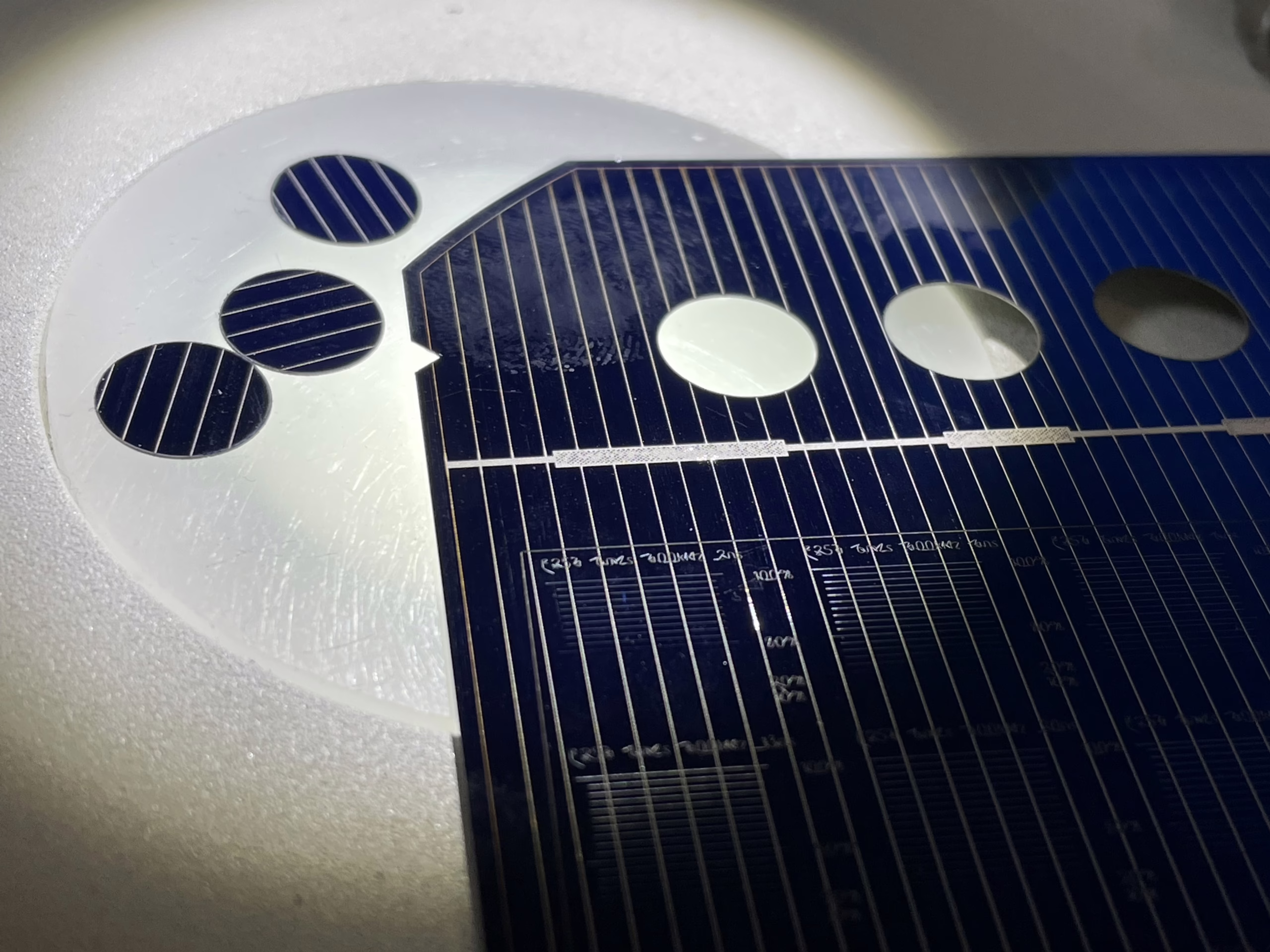 laser cut sample from si pv cell